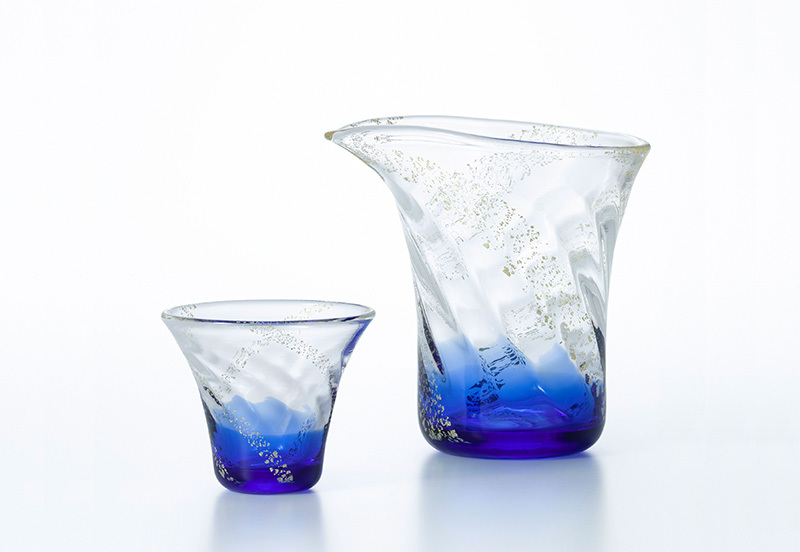 津軽びいどろ・水差し・デキャンター・酒器・未使用品 冷酒 酒器 片口 セット 津軽びいどろ 日本製 ガラス 酒器セット