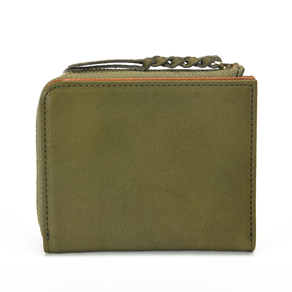 財布 メンズ 日本製 L字ファスナー財布 anti-mode style OLIVE Compact