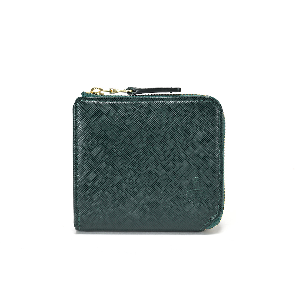 財布 メンズ コンパクト 本革 ビアンキ Bianchi 角シボ型押し牛革 L字