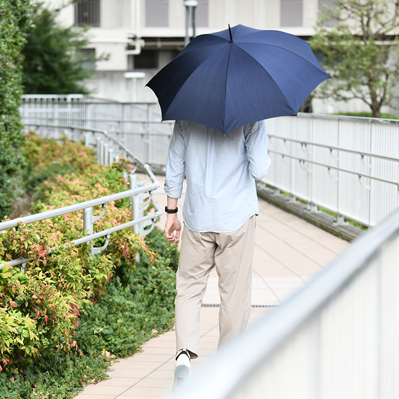 メンズ 晴雨兼用傘 日本製 前原光榮商店 長傘 8本骨 55cm UVカット シャンタン 日傘 雨傘 おしゃれ 男性 シンプル 無地 大人 男性