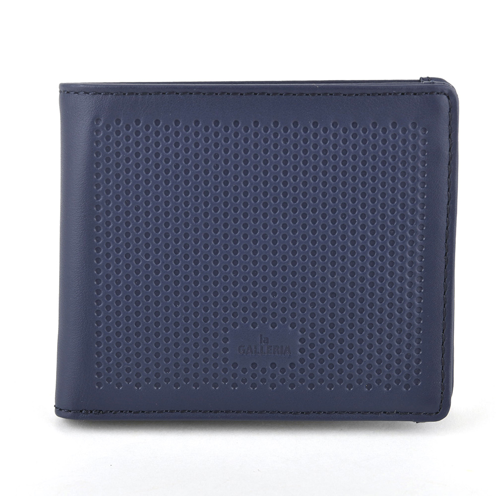 ドット型押し 牛革 レザー 青木鞄 la GALLERIA 二つ折り財布 小銭入れ