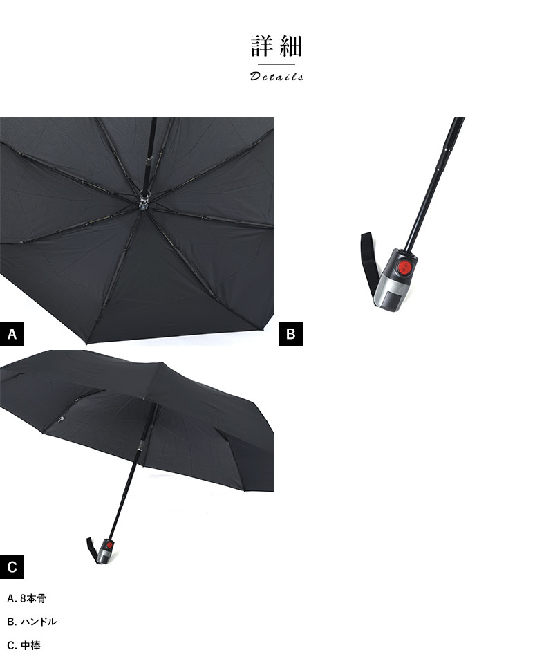 Knirps クニルプス T.320 自動開閉 折りたたみ傘 8本骨 58cm メンズ