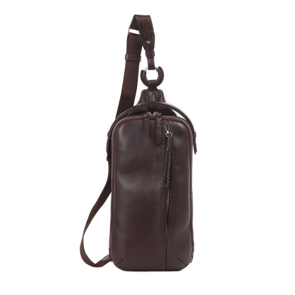 Pid 撥水レザー 縦型ボディバッグ ecrire メンズ ワンショルダーバッグ