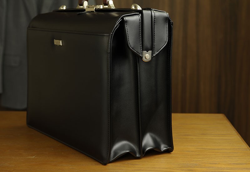 ダレスバッグ メンズ J.C HAMILTON 2層ダレス 木製ハンドル ブラック