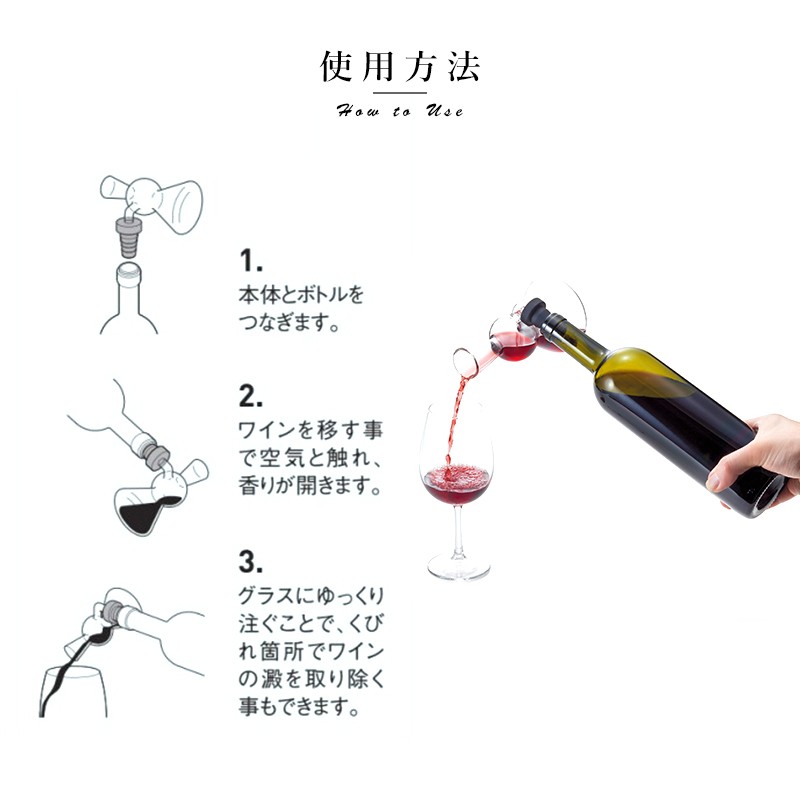 menu ワインデキャンティングセット 5パーツ Audo MENU デキャンティング ポアラー ＆ 真空 ボトルストッパー