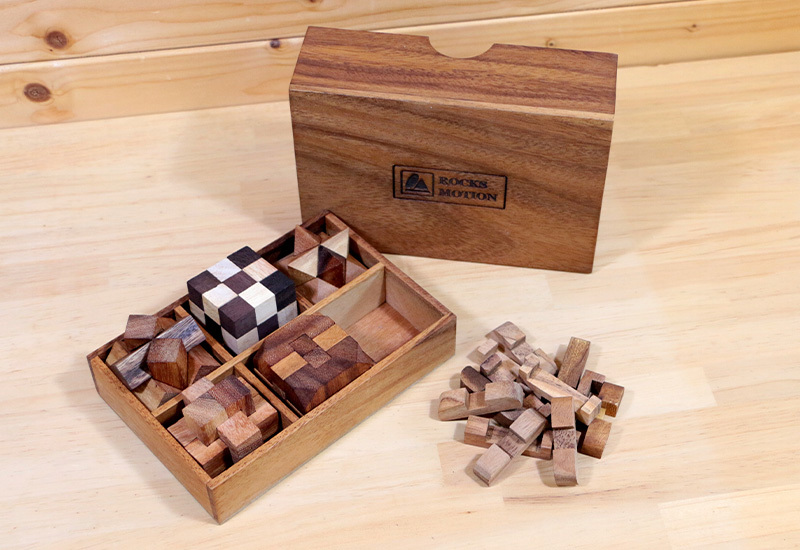 Rocks Motion 木製立体パズル 6個セット ケース入り Wood Puzzle : ts