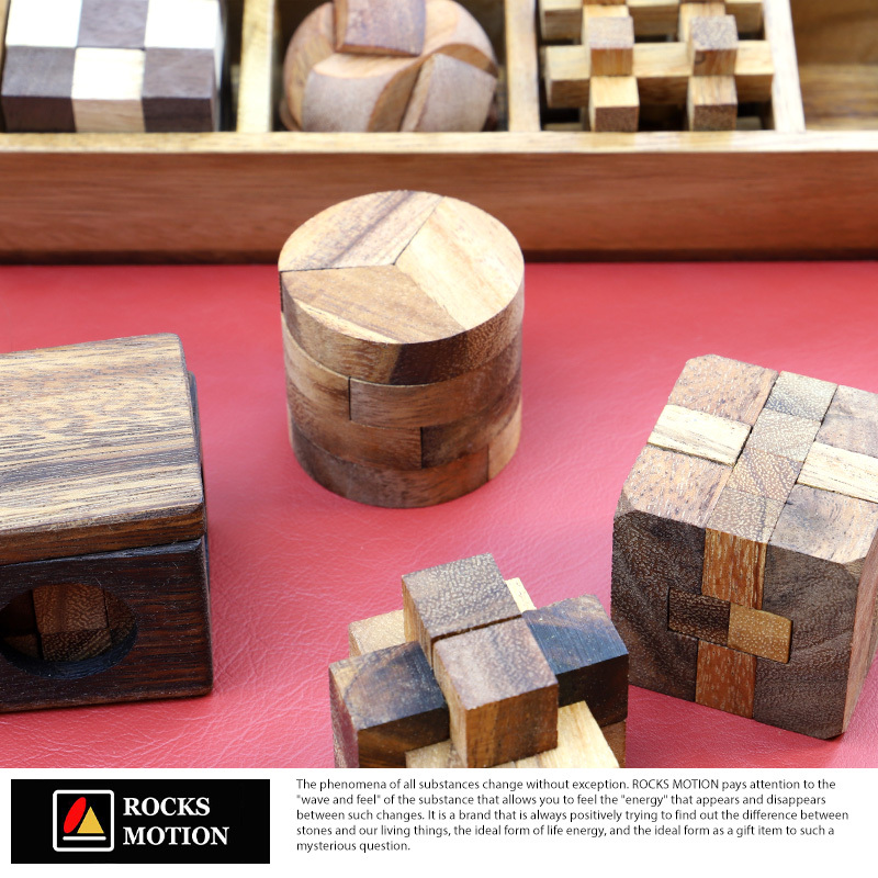 Rocks Motion 木製立体パズル 12個セット ケース入り Wood Puzzle : ts