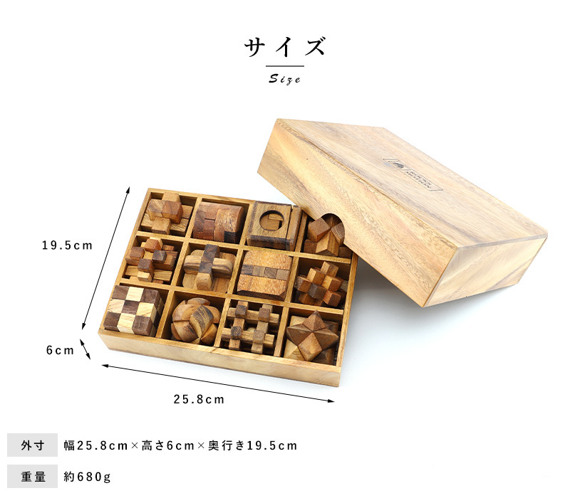 Rocks Motion 木製立体パズル 12個セット ケース入り Wood Puzzle : ts