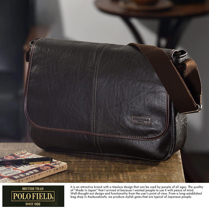 POLOFIELD フラップショルダーバッグ 横型  日本製 斜めがけ 合皮 大人 普段使い 60代 カジュアル ts-17654.jpg