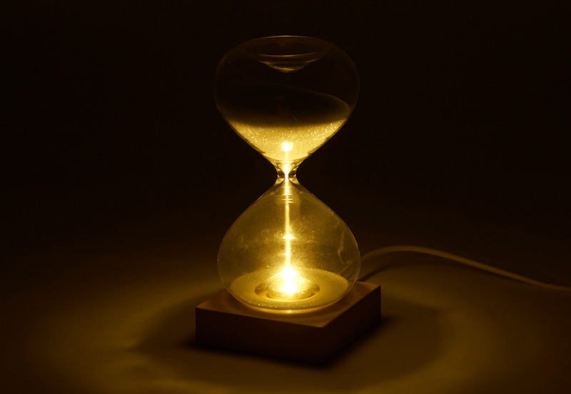 砂時計 15分計 LEDライト付き インテリア 置物 おしゃれ オブジェ