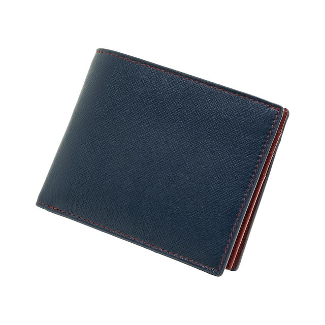 二つ折り財布(中ベラ付き) 本革 メンズ サフィアーノレザー 牛革