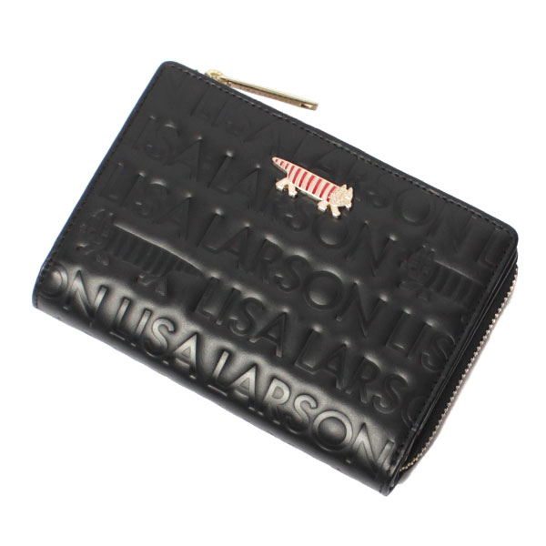 リサラーソン マイキー 財布 レディース 二つ折り 牛革 本革 北欧 ブランド 猫 ロゴ 型押し レザー LISA LARSON LTLM-01