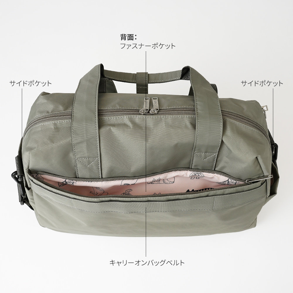 リサラーソン ネコ 猫 ねこ 陶芸 スケッチねこ スパイキー 手描き かわいい 北欧 デザイン シンプル 旅行鞄 ダッフルバッグ ボストンバッグ 大容量 大きい 肩掛け 斜め掛け キャリーオン バッグオンバッグ レスポ