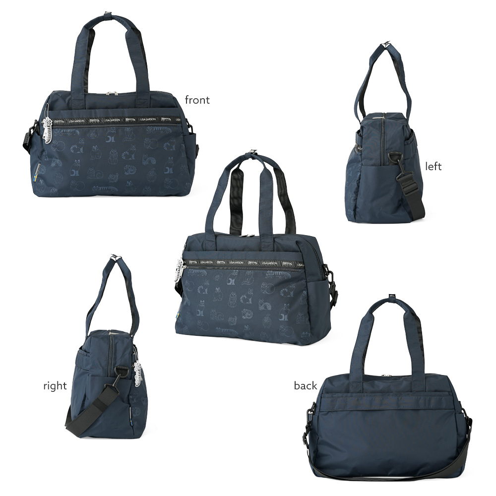 リサラーソン ネコ 猫 ねこ 陶芸 スケッチねこ スパイキー 手描き かわいい 北欧 デザイン シンプル 旅行鞄 ダッフルバッグ ボストンバッグ 大容量 大きい 肩掛け 斜め掛け キャリーオン バッグオンバッグ レスポ