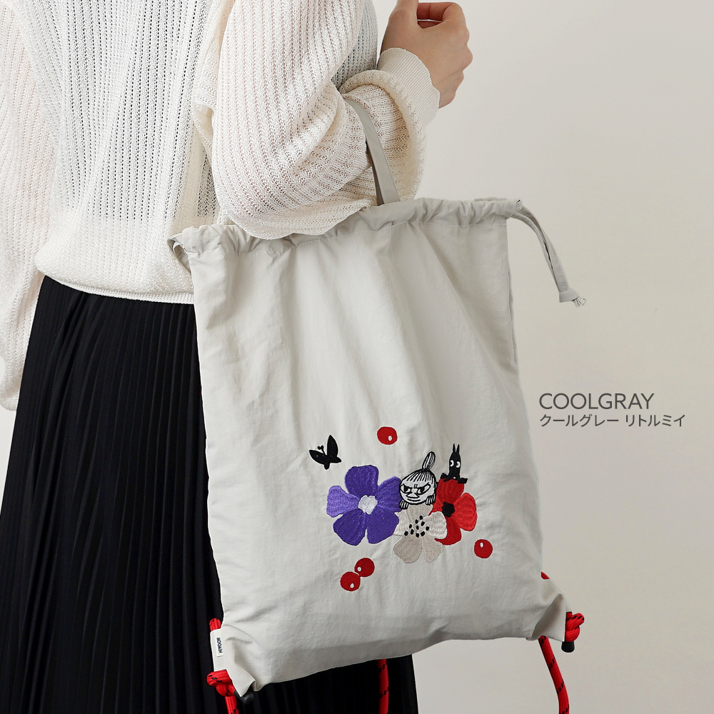 ムーミン リトルミイ スティンキー スナフキン ニョロニョロ アングリームーミン ソフス 刺繍 プレゼント リュック ナップザック ナップサック 巾着 トート 軽量 鞄 バッグ ショルダー 軽い かわいい おしゃれ
