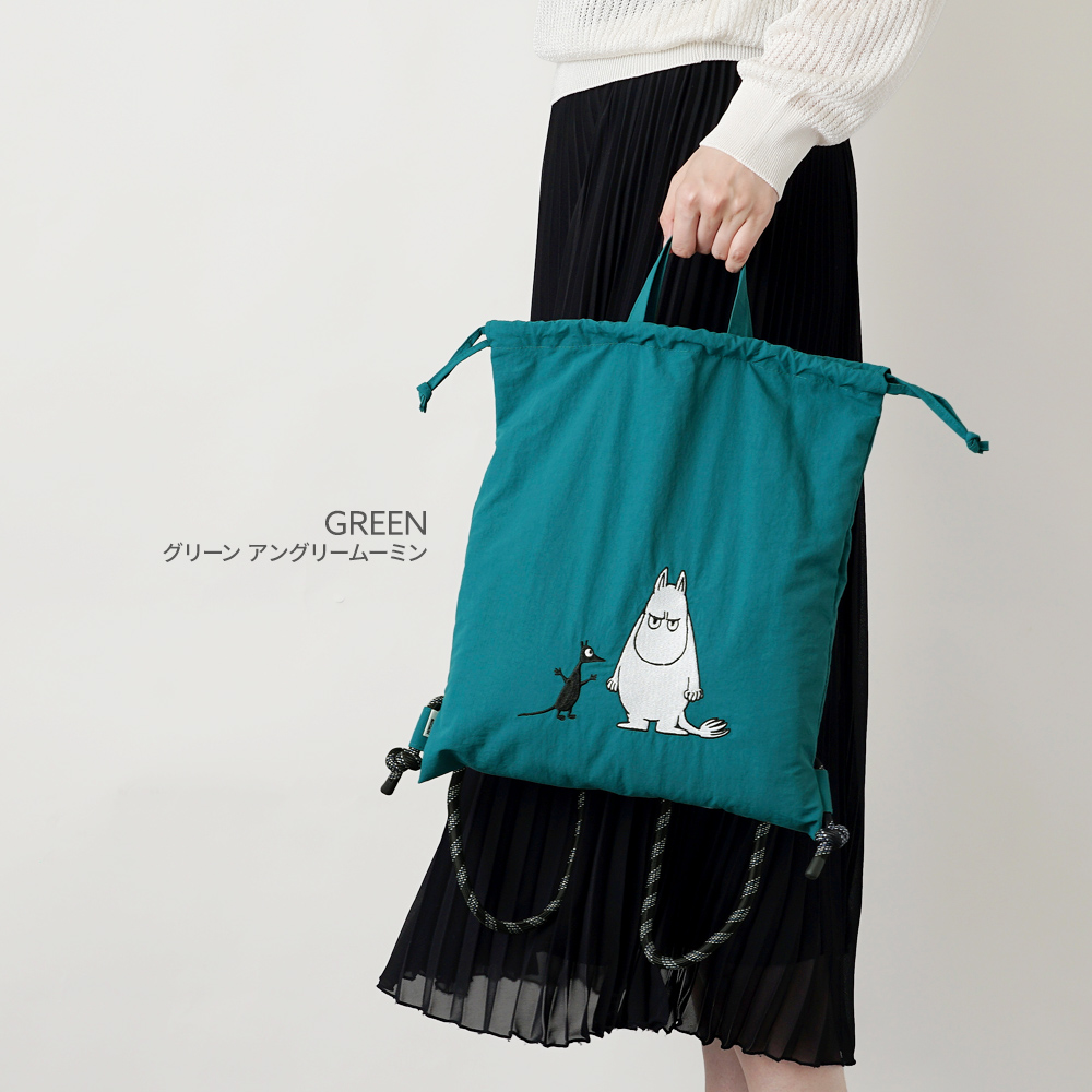 ムーミン リトルミイ スティンキー スナフキン ニョロニョロ アングリームーミン ソフス 刺繍 プレゼント リュック ナップザック ナップサック 巾着 トート 軽量 鞄 バッグ ショルダー 軽い かわいい おしゃれ