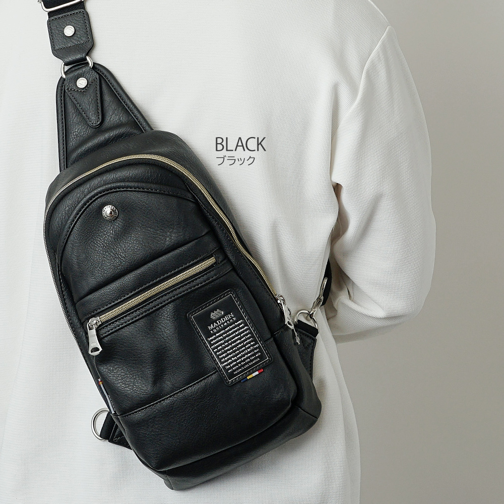 ボディバッグ スリングバッグ 合皮 デニム かっこいい シンプル メデン MADDEN イクイップメント