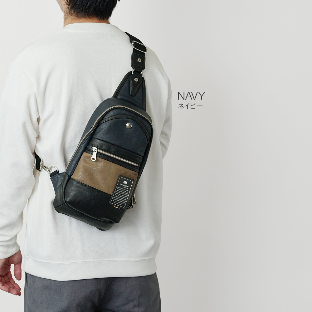 ボディバッグ スリングバッグ 合皮 デニム かっこいい シンプル メデン MADDEN イクイップメント