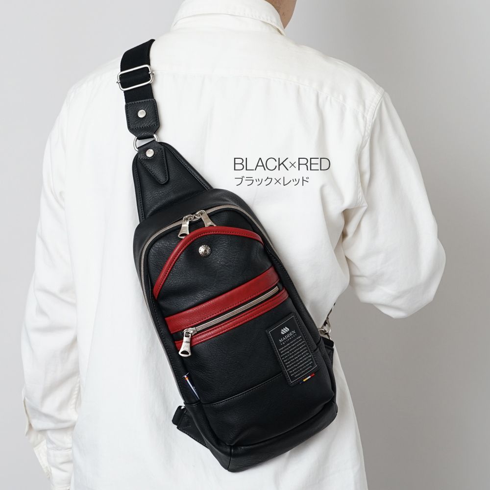 ボディバッグ スリングバッグ 合皮 デニム かっこいい シンプル メデン MADDEN イクイップメント