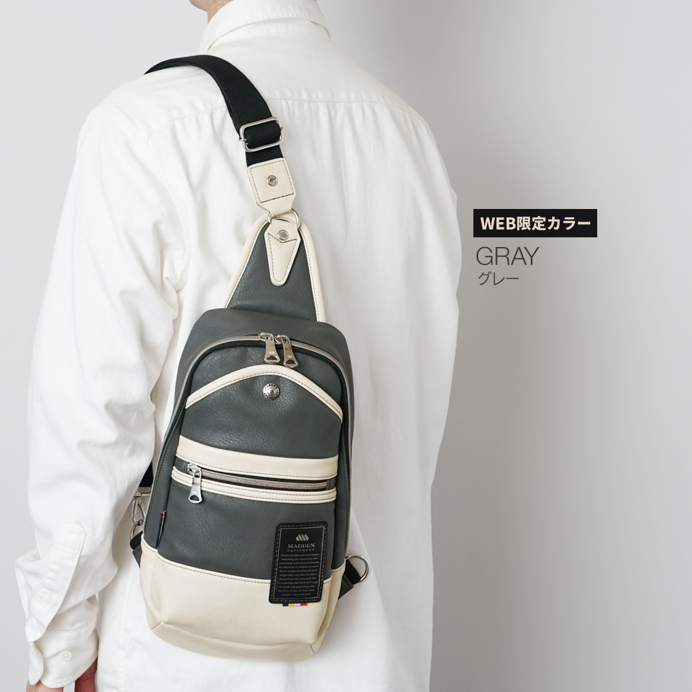 ボディバッグ スリングバッグ 合皮 デニム かっこいい シンプル メデン MADDEN イクイップメント
