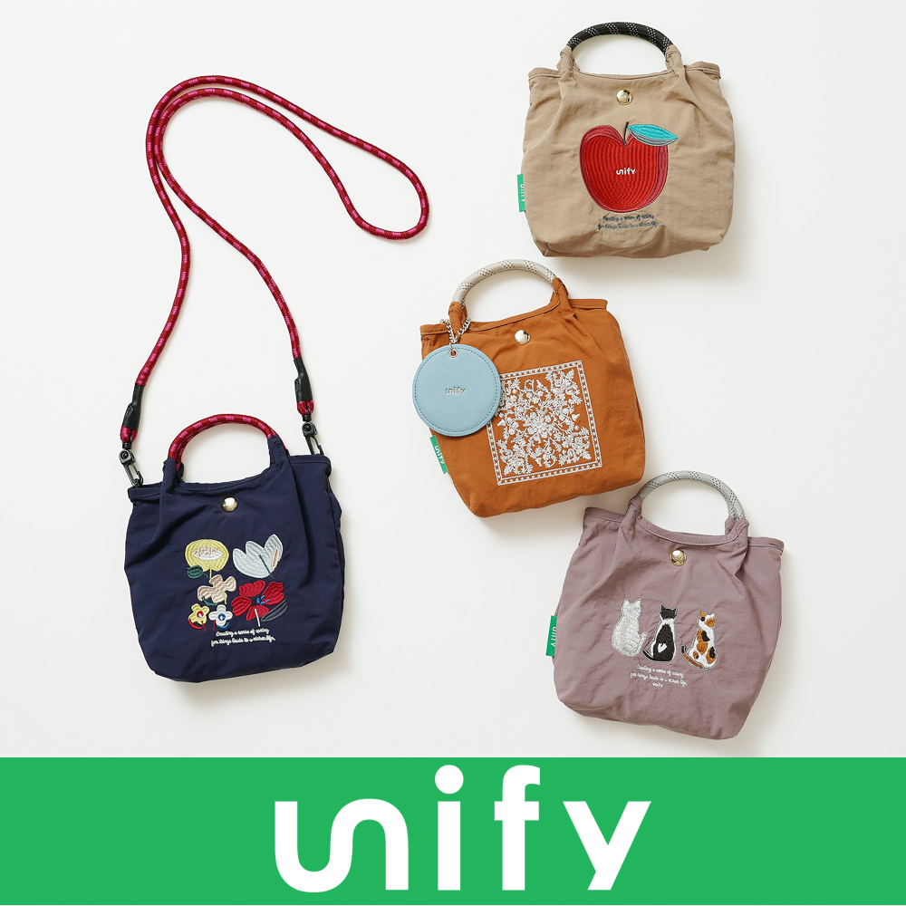 刺繍ショルダーバッグ ミニトート ランチトート 2wayバッグ ボタニカル グリーンアップル 小花 フラワー ネコ キャット ねこ 猫 超軽量 軽い 撥水 たためる マザーズバッグ