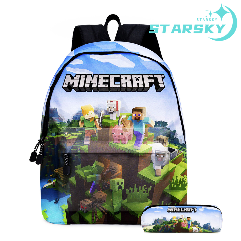 マインクラフト リュック ２点セット 鞄と筆箱 子供用 リュックサック　キッズ 学生　外出 軽量 通学 防水 遠足 耐久性 大容量 プレゼント |  | 03
