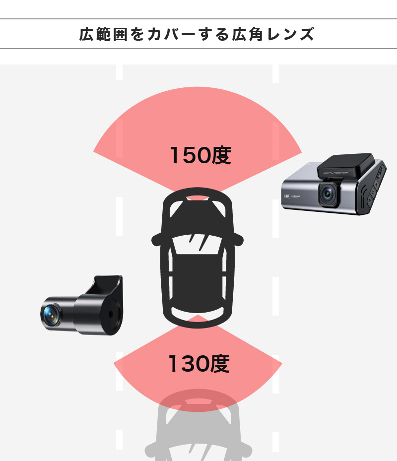 ドライブレコーダー 前後 2カメラ 4K 2K 高画質 AKEEYO AKY-T1 駐車 