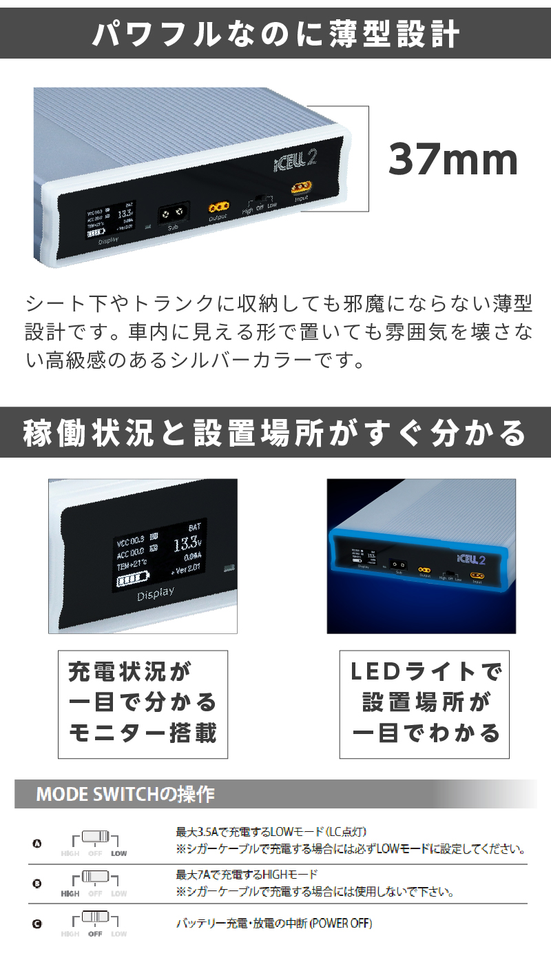 ikeep社　iCELL　B12a iCELL B12AP ドライブレコーダー駐車監視用補助バッテリー | ドライブ