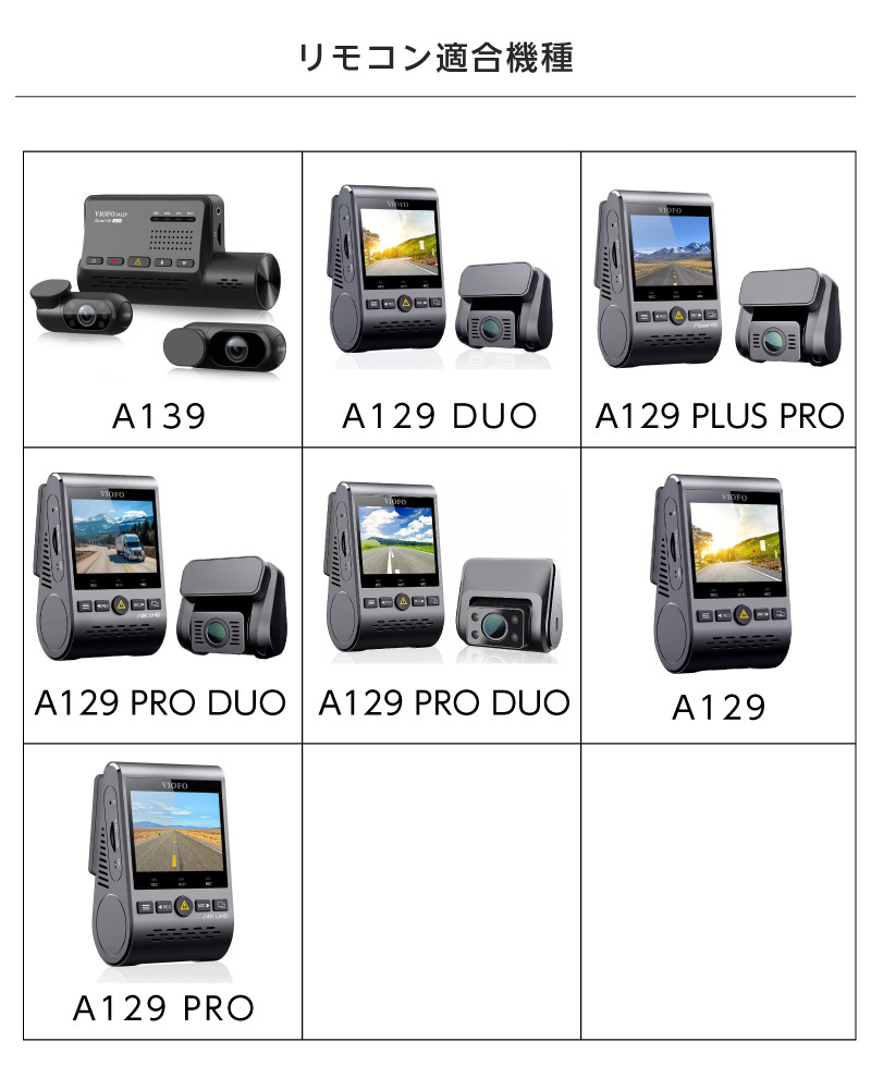 ドライブレコーダー リモコン VIOFO ドラレコ用 A139 A129シリーズ用