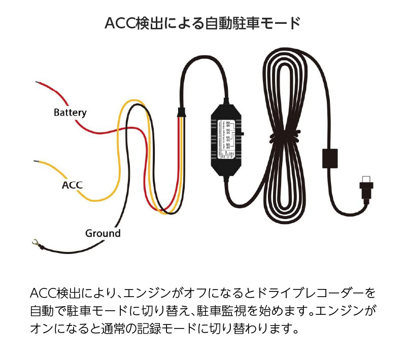 ドライブレコーダー 駐車監視 ケーブル ハードワイヤーキット