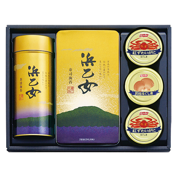浜乙女 お茶漬け・手巻のり・貝柱缶・かに缶セット OC-30NR (-G1358-604-) 内祝い ギフト 出産内祝い 引き出物 結婚内祝い 快気祝い お返し 志