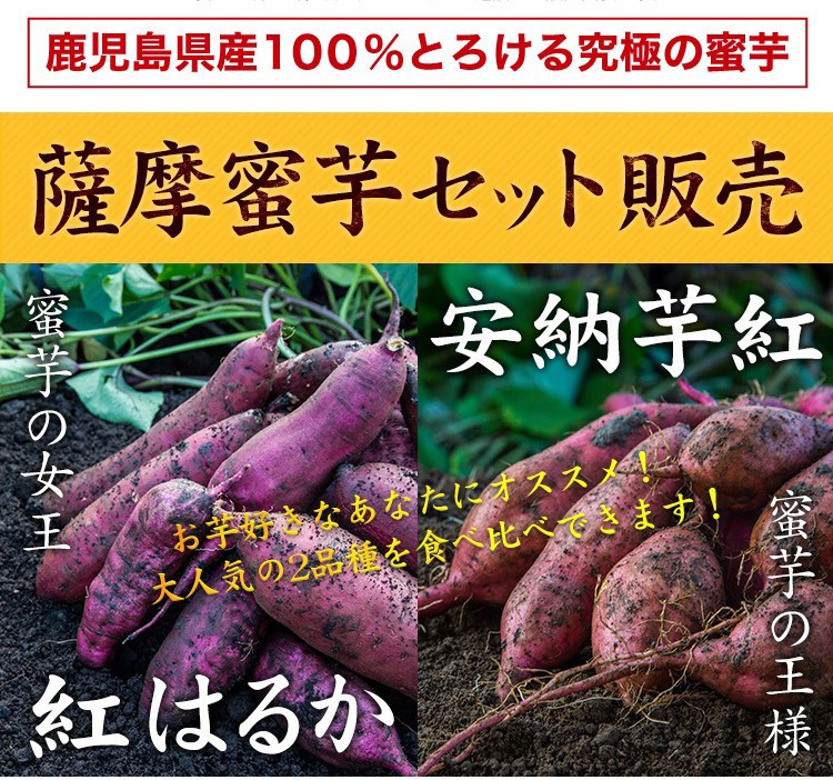 さつまいも 紅はるか  安納芋 10kg 食べくらべセット 土付き 大小サイズ混在 鹿児島県産 さつま芋 :benian10:かごしま  たべものがたり - 通販 - Yahoo!ショッピング