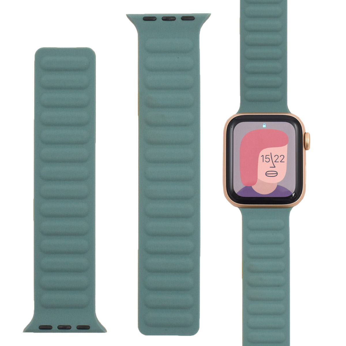 Apple Watch ベルト バンド マグネット式  M/Lサイズ対応 シリコン素材 洗える アップルウォッチ 腕時計 時計ベルト パーツ カラー applewatch｜tabemore｜07