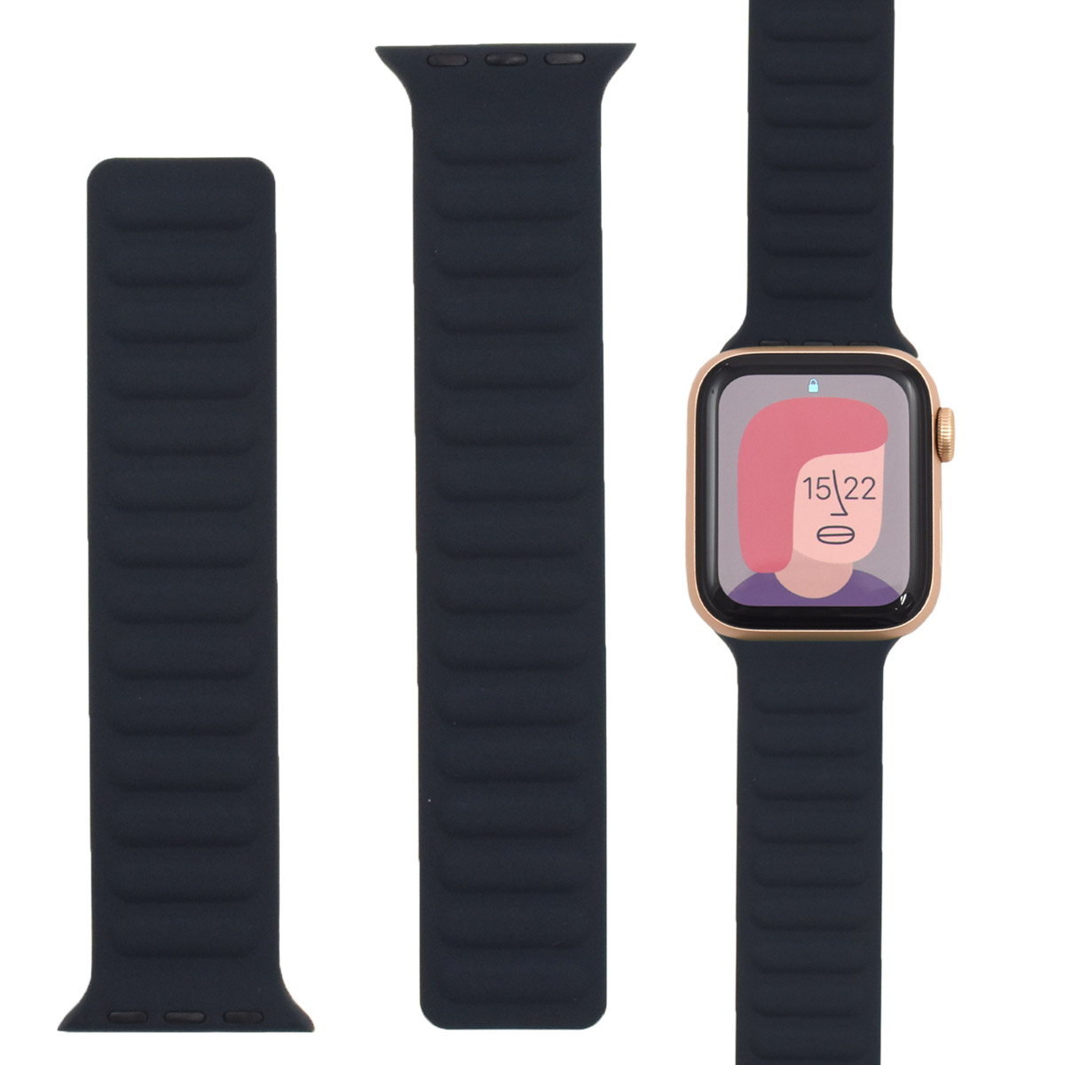 Apple Watch ベルト バンド マグネット式  M/Lサイズ対応 シリコン素材 洗える アップルウォッチ 腕時計 時計ベルト パーツ カラー applewatch｜tabemore｜08