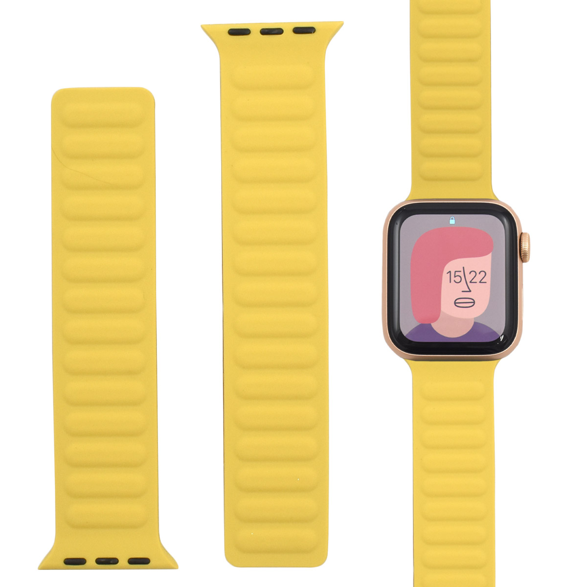 Apple Watch ベルト バンド マグネット式  M/Lサイズ対応 シリコン素材 洗える アップルウォッチ 腕時計 時計ベルト パーツ カラー applewatch｜tabemore｜04