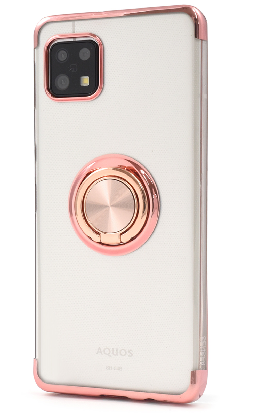 アクオスセンス6 SH-54B/SHG05/SH-RM19/SH-M19/sense6s SHG07共通対応 スマホリング付き メタル バンパーケース ソフトクリアケース AQUOS sense6 | PLATA | 01