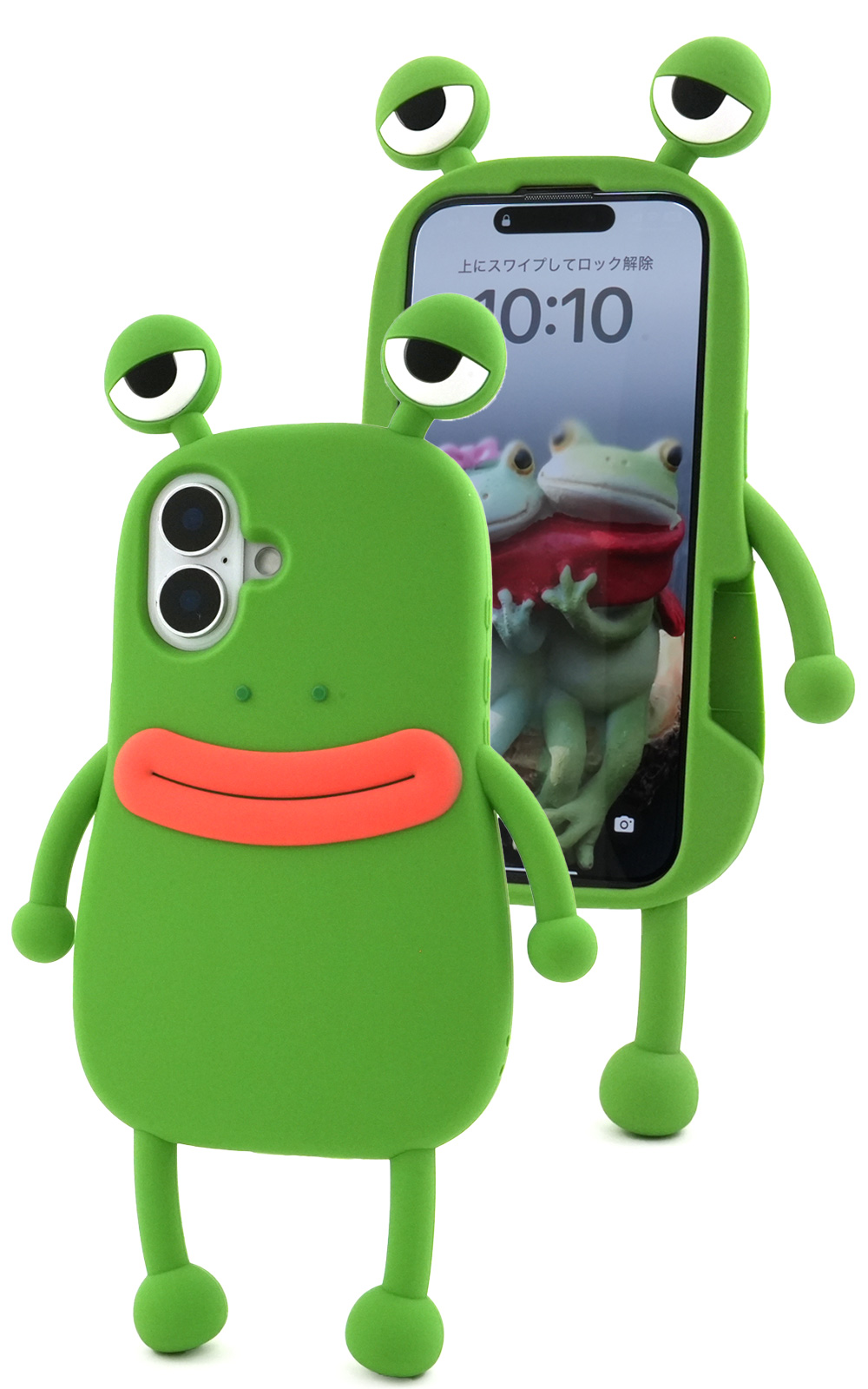 iPhone16 シリーズ対応 カエル シリコンケース ソフト バンパー カバー