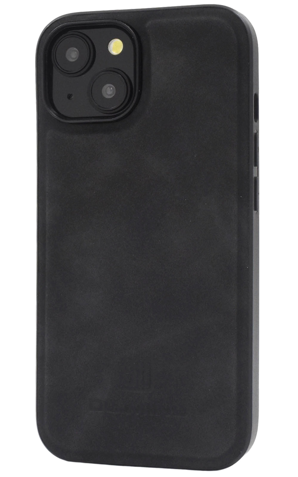 ブラック レザー ケース iPhone 15) ダイアリーケース リザードエンボスレザー