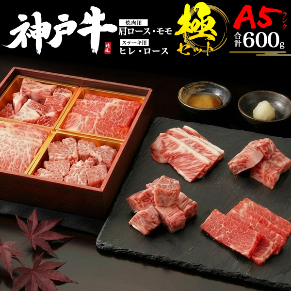 神戸ビーフ A5ランク 神戸牛 極セット 肩ロース モモ ヒレ サーロイン