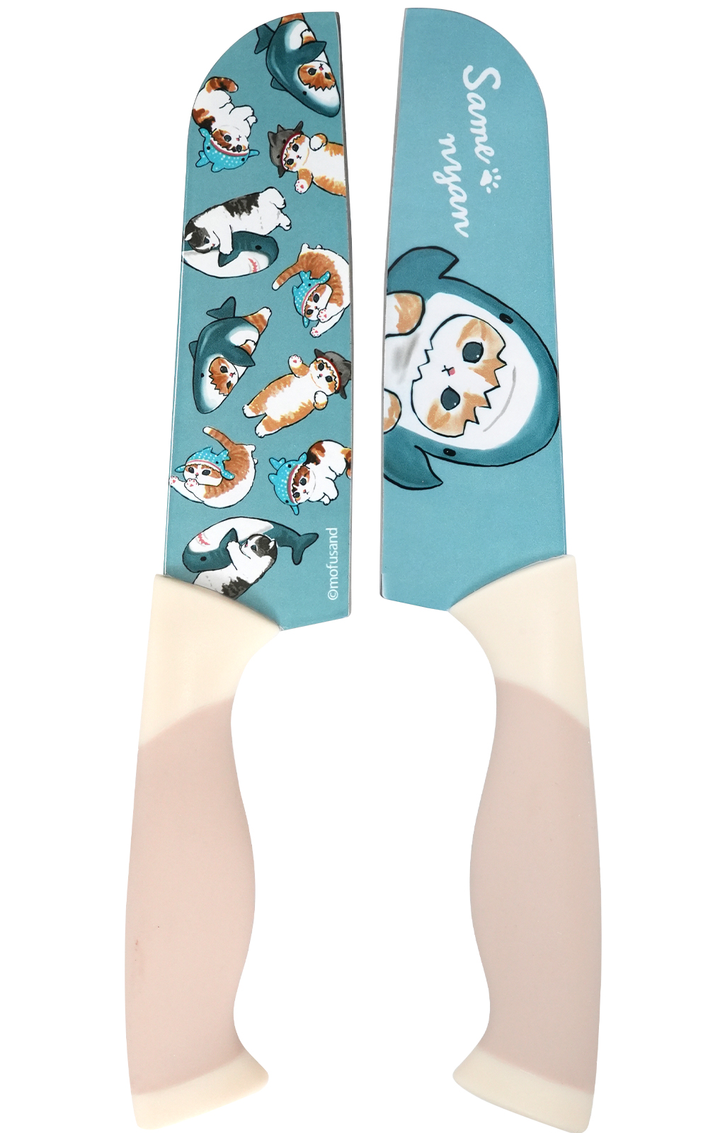 mofusand もふさんど ステンレス カラー 包丁 ハイカーボンステンレス製 ナイフ 動物 猫柄 プリント モフサンド イラストボックス入り ギフト キッチン用品 | 東亜金属 | 01