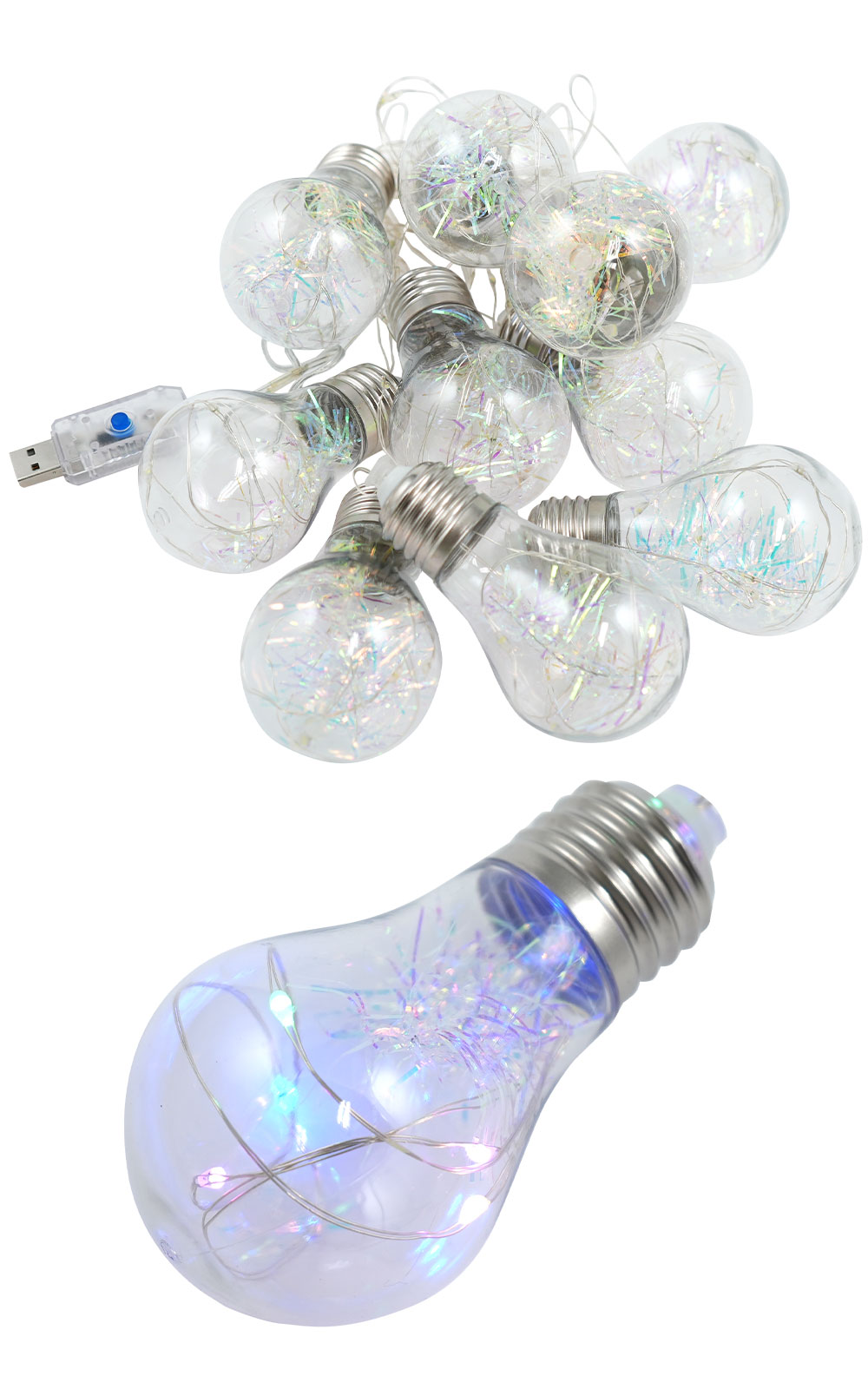 LED装飾 電球型 ランプ USB電源式 イルミネーションライト 照明器具