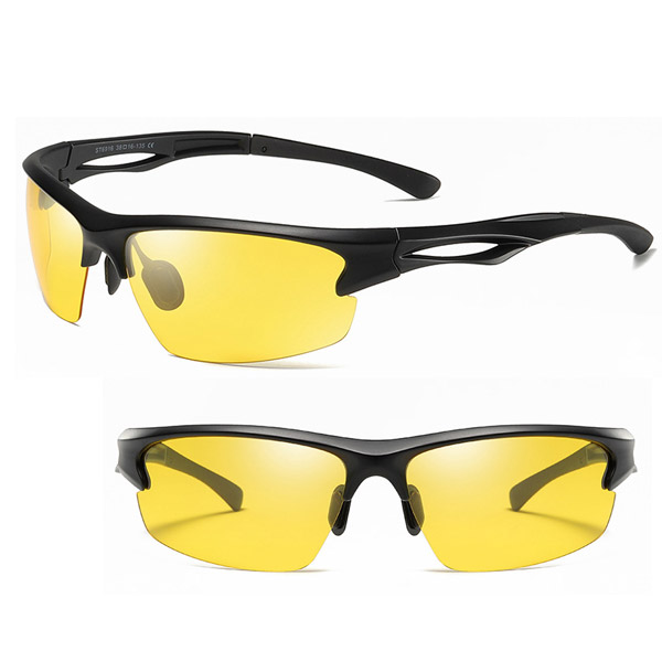 夜用偏光 スポーツサングラス メンズ用 TAC偏光レンズ 軽量22g UV99%カット 偏光サングラス 眼鏡 スポーツ 夜行 運動 野外活動  アウトドア キャンプ