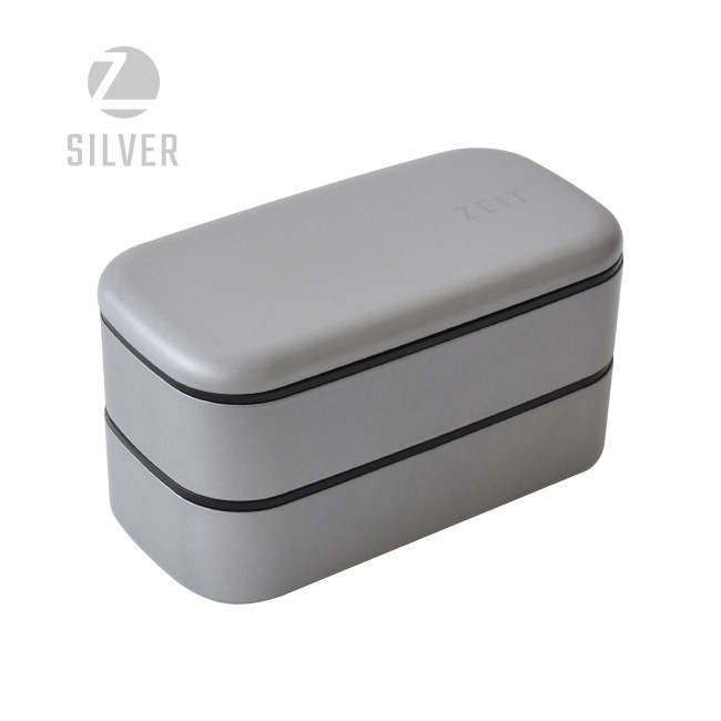 二段式弁当箱 グレー　２個 ミタニ お弁当箱 弁当箱 男子 大容量 大人 おしゃれ 2段 レンジ対応 食