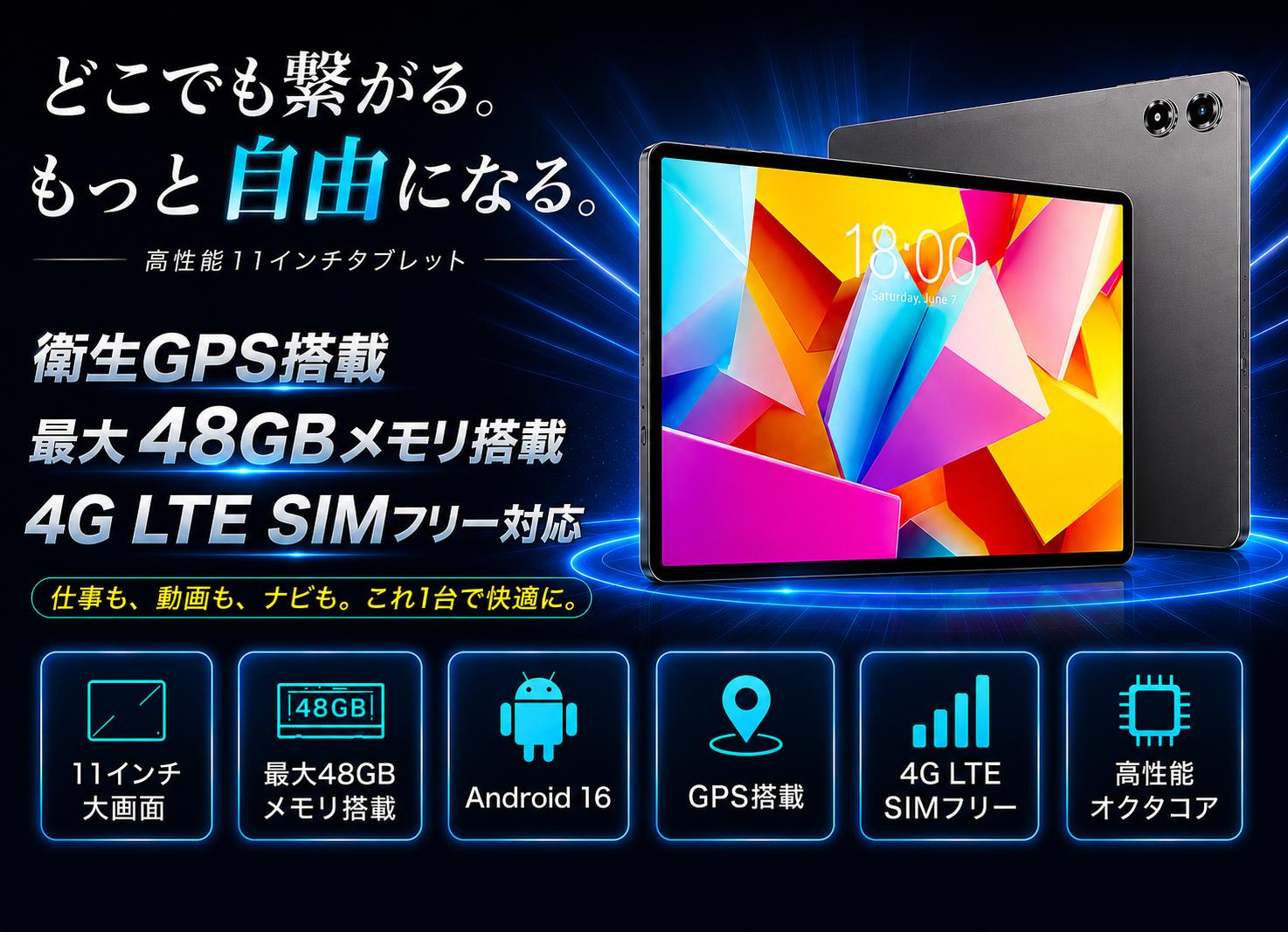 TECLAST 【Android16！高スペック Wi-Fiモデル】☆ タブレット 128GB
