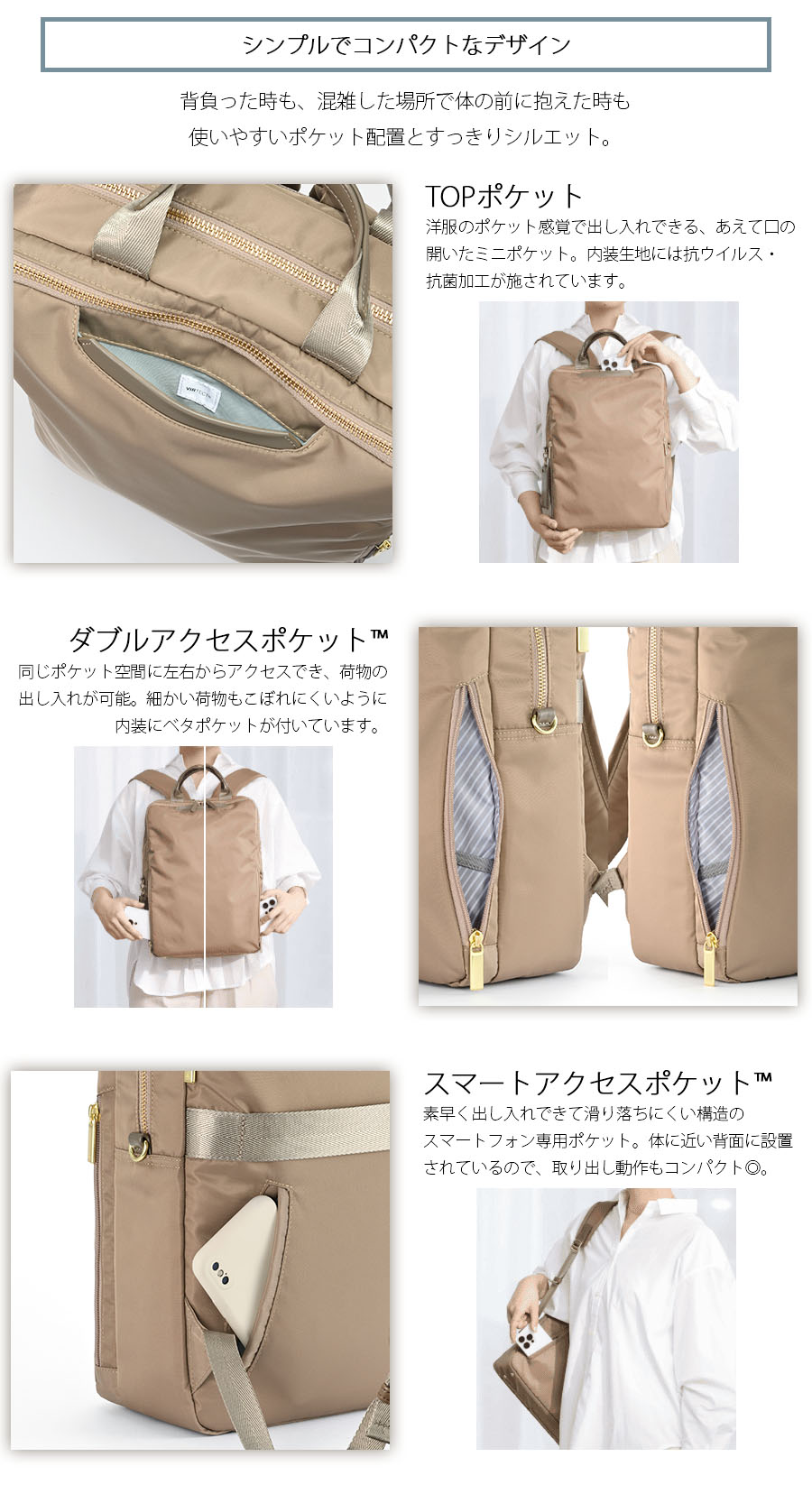 ace. 送料無料 正規品 エース フィッテム ビジネスリュック レディース