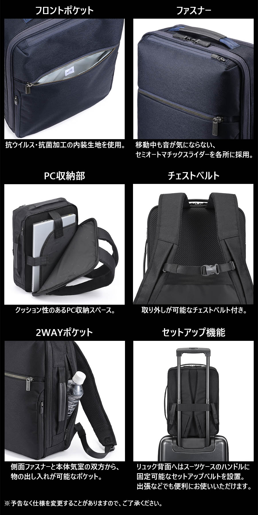 送料無料 正規品 エース ACE ace. ガジェタブル SF リュック バックパック 11L 68781 13.3インチ PC対応 エースジーン ビジネスバッグ A4収納可能_3