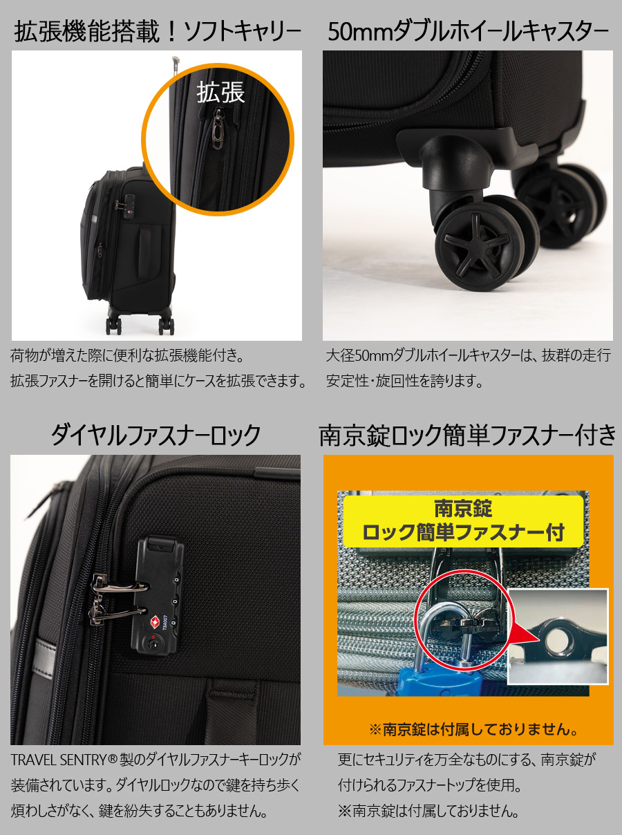スーツケース キャリーケース 正規品 5拍 7泊対応 アジアラゲージ TRIPLAYER トリップレイヤー ALP-7110-22 53L 61L ソフト ビジネス 出張 キャリーバッグ 軽量_2