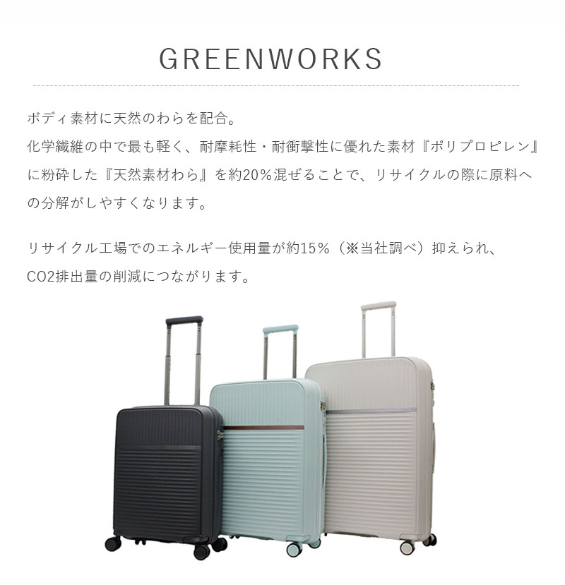 SIFFLE GREEN WORKS スーツケース 22%拡張式 ⭐️機内持込可 gre2253-48-0.jpg