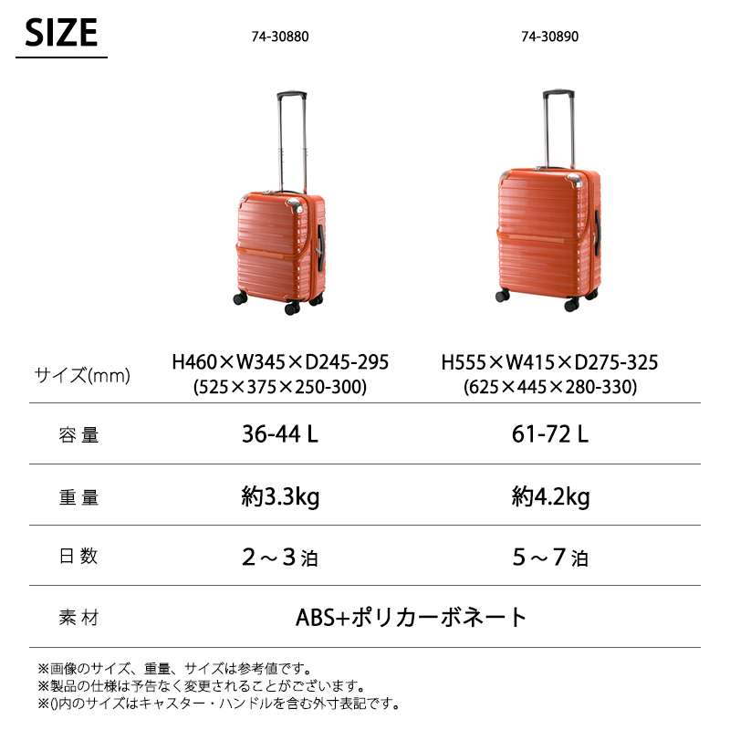 actus color's 送料無料 正規品 スーツケース 機内持ち込み ACTUS