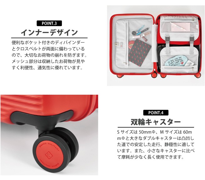 スーツケース スイスミリタリー SWISS MILITARY 69L キャリーケース 5〜7泊用 4輪 TSAロック TYPE-M  ジッパーハードキャリー SM-M726N : sui004 : 旅行用品の専門店 コンサイス - 通販 - Yahoo!ショッピング